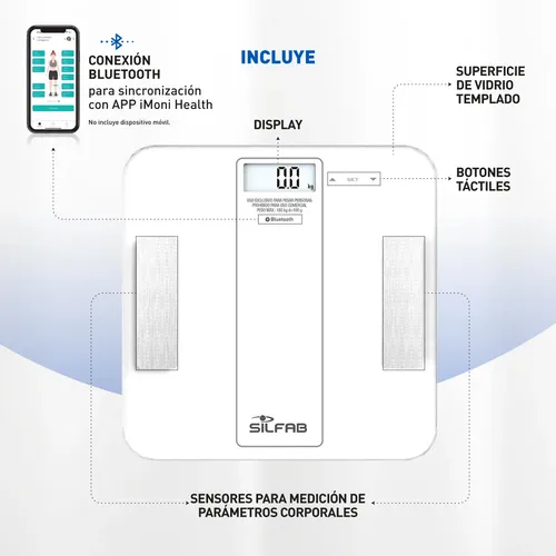 Balanza Digital Multifunción Bluetooth Silfab Be700i-bl Color Blanco