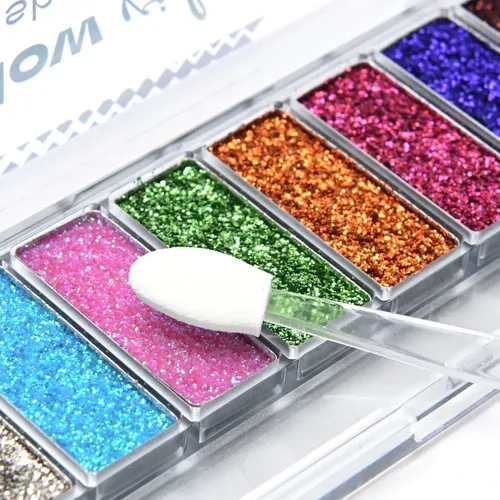 Caja De 24 Paletas Sombras Glitter De Ojos Glow Vibes Skora