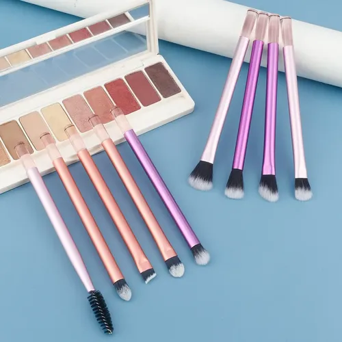 Set De 9 Brochas De Maquillaje De Colores