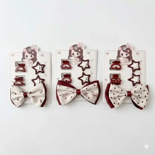 Pack X 3 Set Hebillas De Pelo Para Nenas Surtido