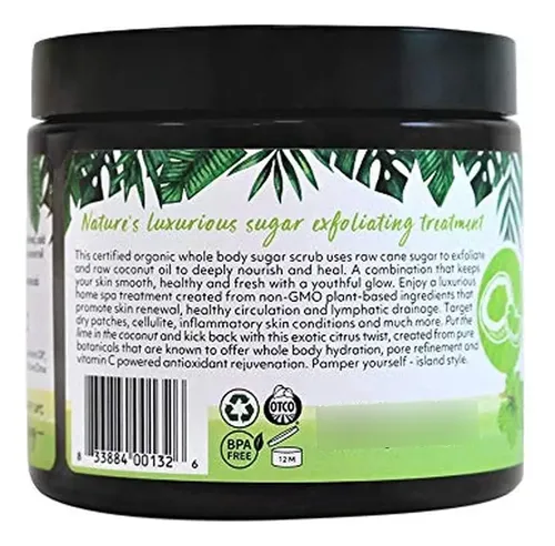 Exfoliante Orgánico Para Todo El Cuerpo De Fiji, Con Infusió Coconut Lime