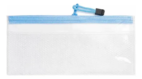 Neceser Transparente Organizador Maquillaje Costura Escolar Celeste Porta Utiles Estuche Plastico Pvc Cierre Reforzado Viaje Transparente