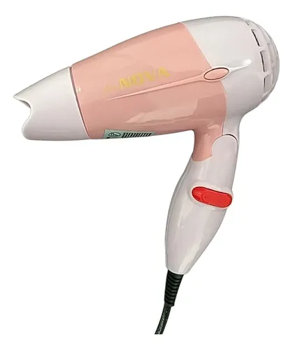 Secador De Pelo New Nova 600w De Viaje 2 Velocidades Color Rosa Y Blanco