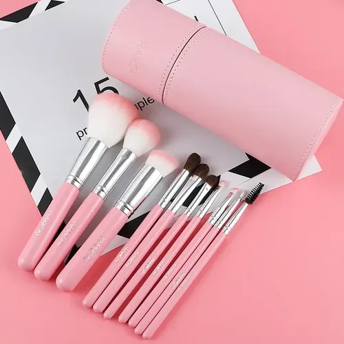 Set De 10 Pinceles De Maquillaje Con Estuche