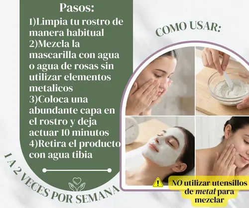 Mascarilla Facial Arcilla Verde Bentonita Pack Jabon Dearroz
