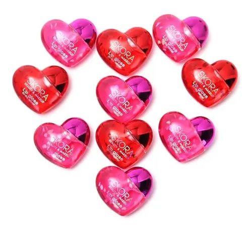 Brillo Labial Corazon Rojo Rosa Lip Gloss Glow Vibes 2 Tonos