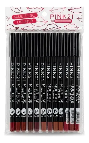 Lapiz Delineador De Labios Pink 21 Multiuso Make Up X1