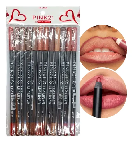 Delineadores De Labios Pack De Lapices Lip Liner Pink 21