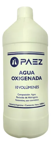 Agua Oxigenada 10 Volúmenes Liquida Anmat X1 Litro Tono Sin tono