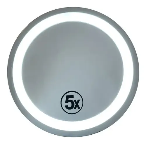 Espejo Maquillaje Jessamy E164 Luz LED Fría Aumento x5 15cm Con Sopapa