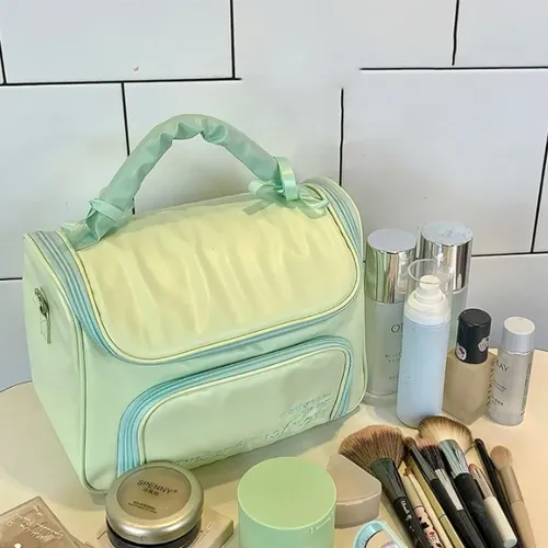 Pz Neceser De Maquillaje Impermeable Con Lazo Para Mujer