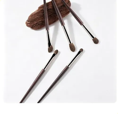 Set De Brochas De Maquillaje De 5 Piezas Con Cerdas Suaves Wooden Handle Horse Hair 5-piece Set