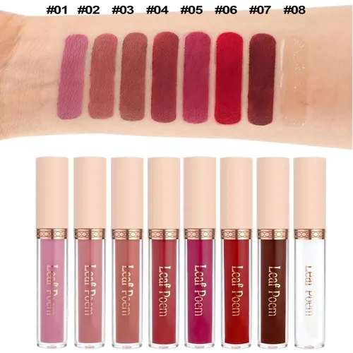 Kit De 8 Brillos Labiales Mate De Larga Duración Make 8-piece Set