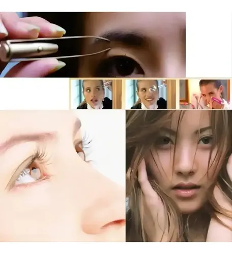 Pinzas De Cejas De Acero Inoxidable Con Luz Led Portátil