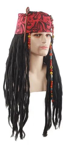 Peluca Jack Pirate Con Auriculares Y Kit De Maquillaje Dgx