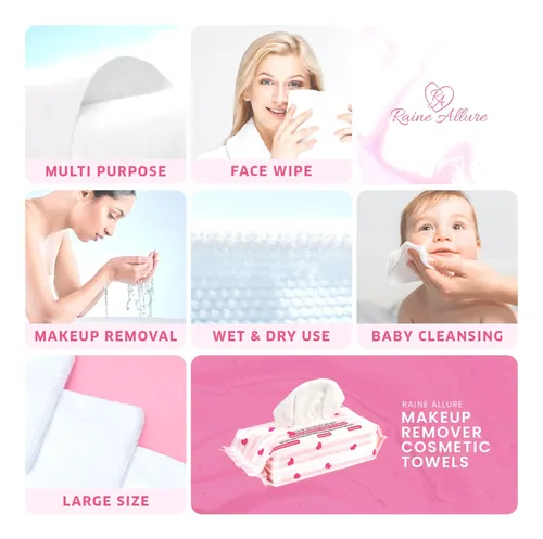 Toallas Desmaquillantes Raine Allure, 25 Unidades, Reutiliza