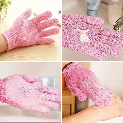 Set Guantes Exfoliantes Corporales Baño Ducha Piel Suave X6