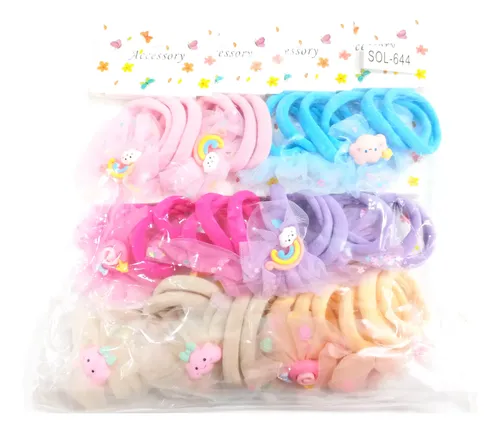 Pack X 36 Colitas De Pelo Para Nenas En Colores Surtidos