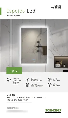 Espejo Led Retroiluminado Lyra 50cm Schneider