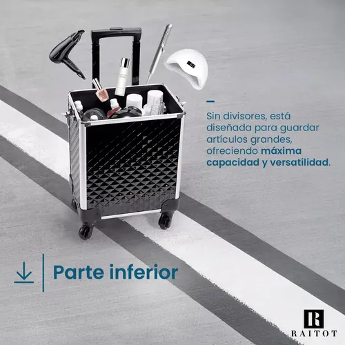 Maletin Desmontable Maquillaje 4 En 1 Profesional Carro Negro Raitot