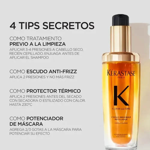 Aceite antifrizz recargable 75mL Elixir Ultime Kérastase