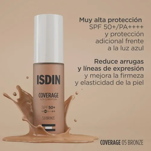Base Maquillaje Isdin Coverage 5 Bronze Spf50 30ml Bronce