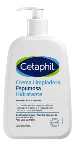 Crema Limpiadora Espumosa Hidratante Cetaphil X 473 Ml Sensible Día/noche