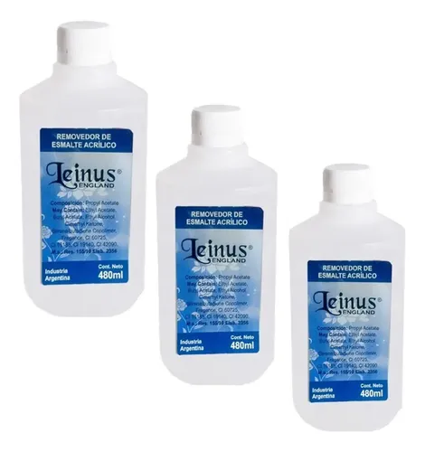 Removedor Esmaltado Semipermanentes Uñas Leinus 500ml X3