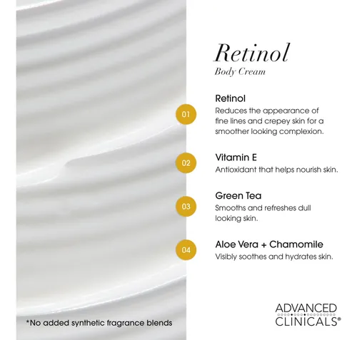 Crema Hidratante Con Retinol Para Cuerpo Y Rostro De Advance Sin Fragancia Añadida
