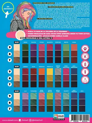 Tintura Fantasia Cielo Color Otowil Colores Fantasias Tono Rosa pastel