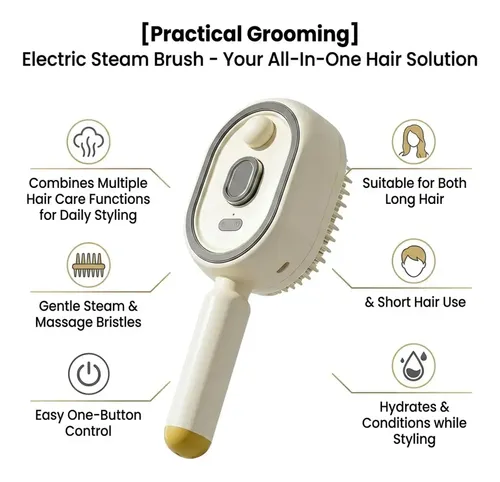 Cepillo De Vapor Recargable Para Cabello Con Spray ;