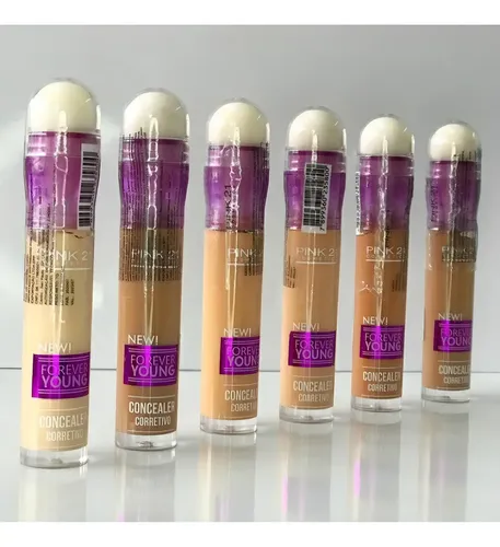 Corrector de Ojeras Líquido Pink 21 Forever Young con Esponja, Tono 05