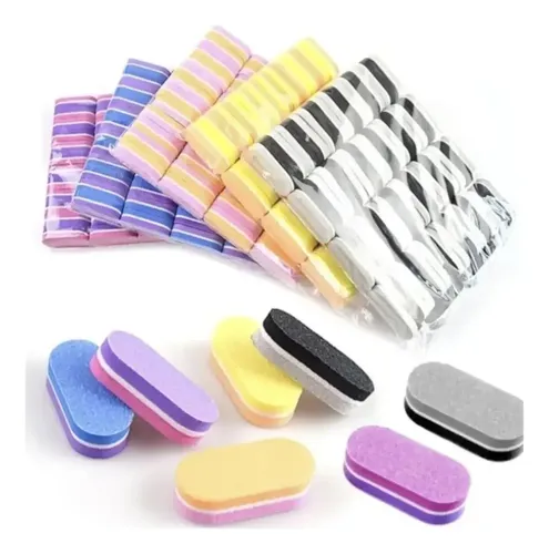 Pack X100 Mini Limas Sponge 100/180 Uñas Calidad Profesional