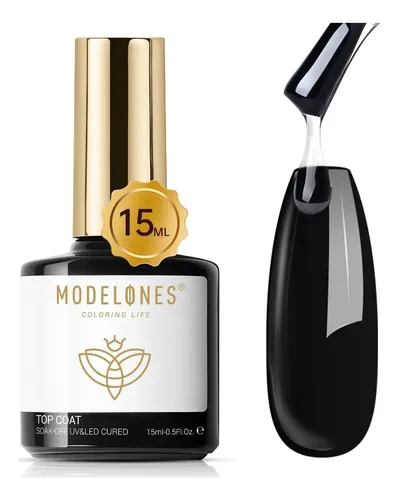 Top Coat Brillante En Gel Modelones 15ml Sin Limpieza
