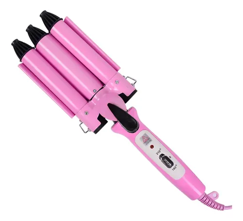 Buclera Rizador Pelo Dinax Triple Cerámica Barril Rosa 2.5cm