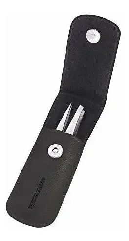 Juego De Pinzas Pequeñas Tweezerman Con Funda Negra, Modelo