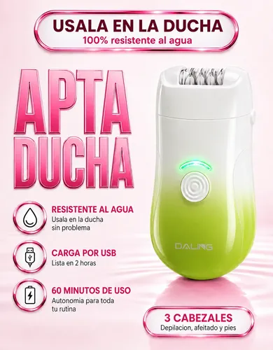 Depiladora Mujer 3 En 1 Afeitadora Piernas Zona Intima Agua