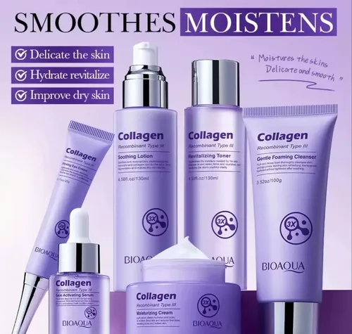 Set 6 En 1 Bioaqua Cuidado Facial Skincare Colageno