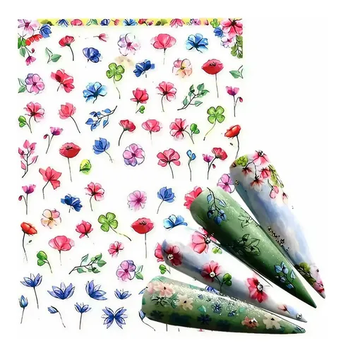 Stickers Para Uñas Autoadhesivos – Flores – Nail Art
