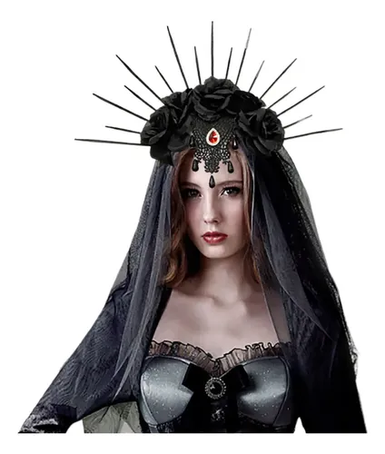 Diadema Corona Gótica Tocado Novia Halloween Vestimenta