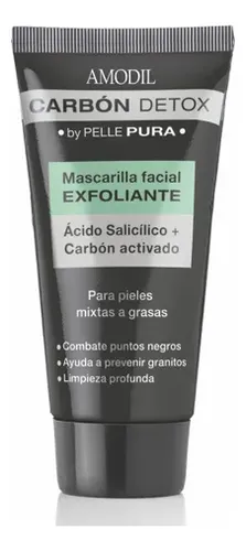 Mascarilla Exfoliante Amodil Carbon Detox Pelle Pura 30g