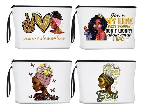 Bolsa De Maquillaje Roowest African Women American Canvas, 4