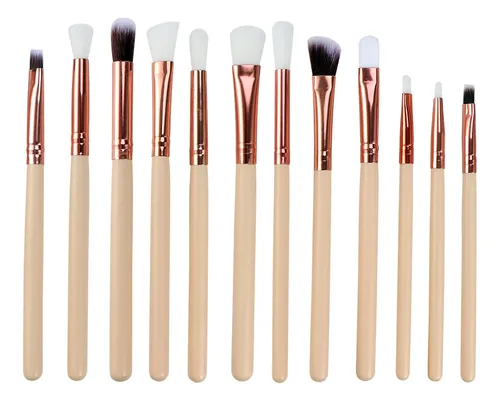 Set 12 Pinceles Profesionales De Maquillaje Ojos Y Polvo