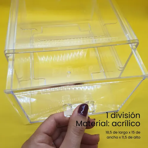Organizador Acrílico 1 Cajon Transparente Maquillaje Joya