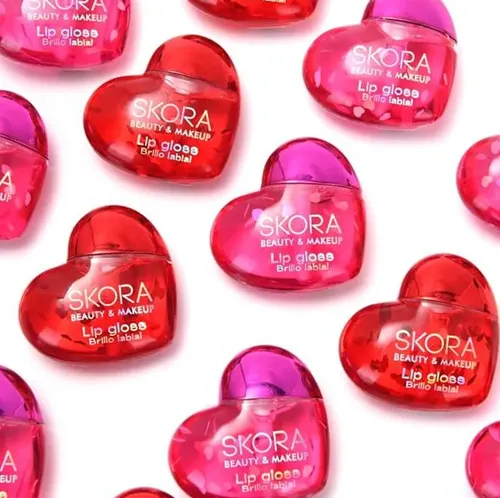 Brillo Labial Corazon Rojo Rosa Lip Gloss Glow Vibes 2 Tonos