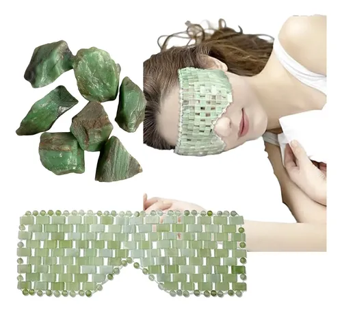 Máscara Ojos Jade Natural Terapia Frío Calor Facial Piel