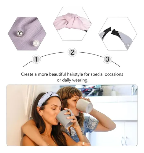 3 Piezas Diademas Anudadas Anchas Para Mujer Lavanda