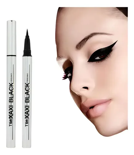 Delineador En Fibra Waterproof Xaxi Black Tei Negro Mate