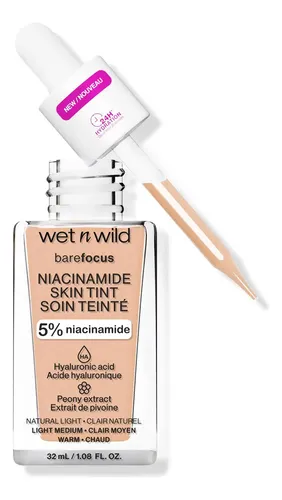 Wet n Wild Base de Maquillaje Serum Bare Focus Niacinamide Skin Tint Cream Beige