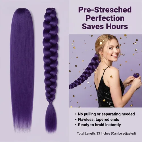 Soft Lightweight Colored Hair For Braids, Hot Water Setting